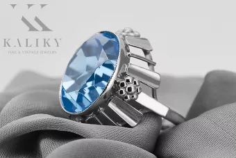 Aquamarine Sterling silver 925 Ring Vintage Jewlery vrc043s